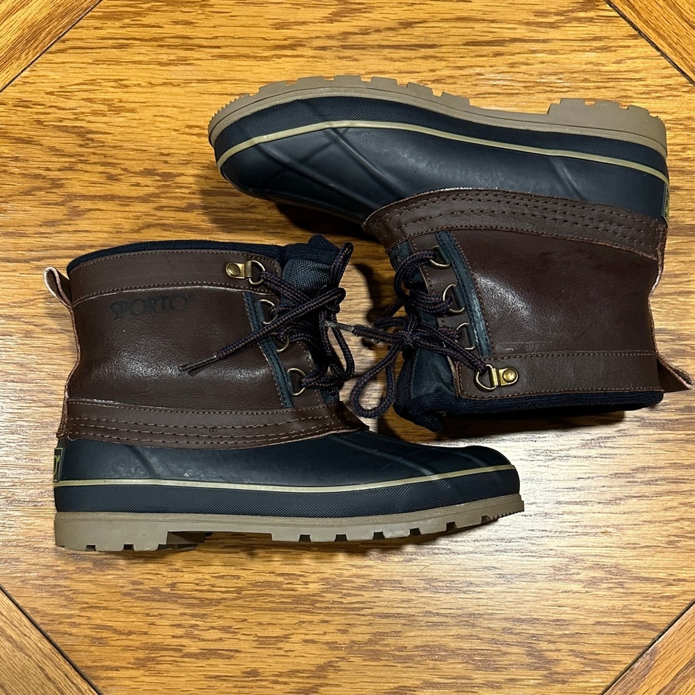 *SPORTO* Dark Brown x Black Lace-Up Boots Size 6